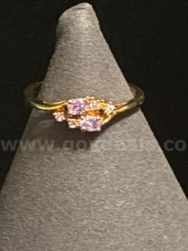 Birthstone Ring! Size 11 3/4, Ladies, Opal CZ, Oct. Ring. 24k Gold Filled.