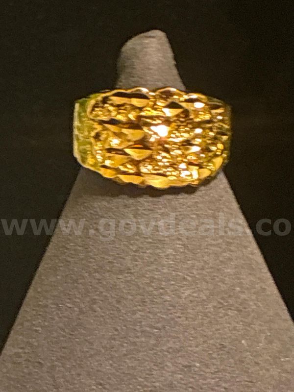 Gorgeous, Men’s, Nugget Ring, Size 11.5 24K Gold Filled.