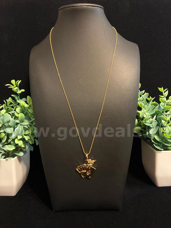 Lucky, Royal Flush Angel Pendant w/ 20” Necklace. 24K Real Gold Filled.