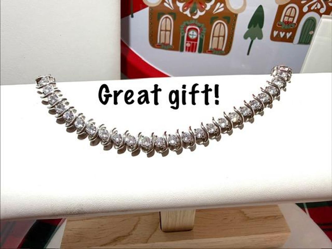 Radiant, 7 Inch, Rhodium Filled, CZ Bling Bling Diamond Tennis Bracelet