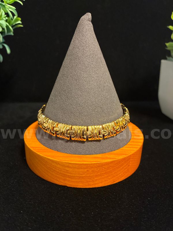 Sleek, 8”, Geometric Panel Link Bracelet, 24K Real Gold Filled.