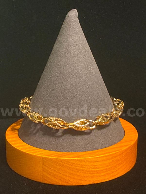 Unique, 7 Inch, Marquis Filigree Style Bracelet , 24K Real Gold Filled.