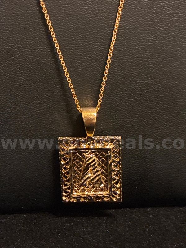 Simple, 24” Necklace W/ Initial “A” Pendant, 24K Real Gold Filled