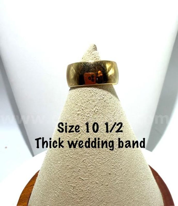 Lovely, Size 10 1/2, Wide, 24kt Gold Filled, Smooth Wedding Band