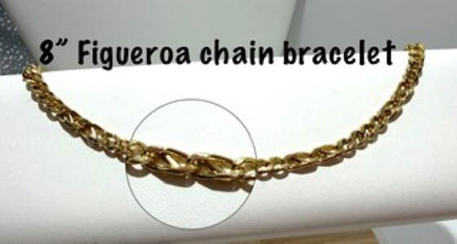 Pretty, 24kt Gold Filled, 8 Inch Figueroa Bracelet
