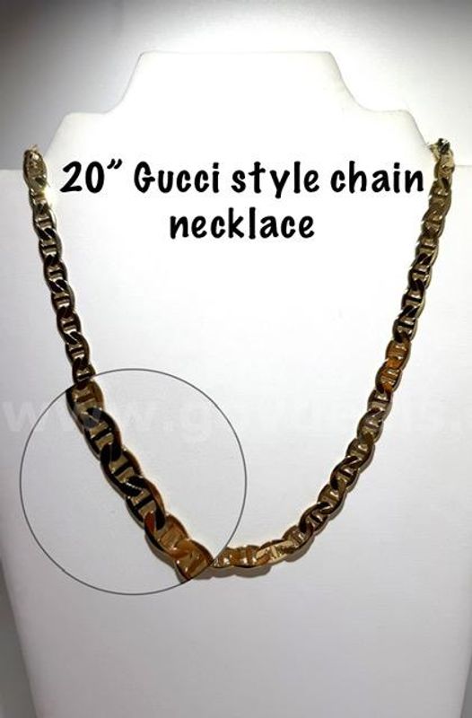 Beautiful, 20 Inch, 24kt Gold Filled, Gucci Style Chain Necklace