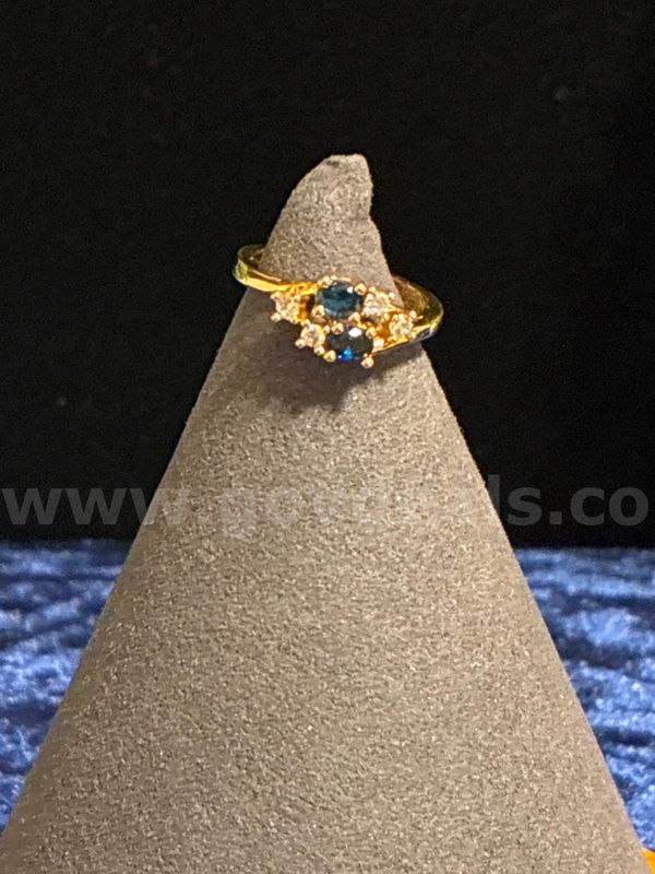 Birthstone, Size 4.5, Ladies, Sept. Sapphire CZ Ring. 24k Real Gold Filled.