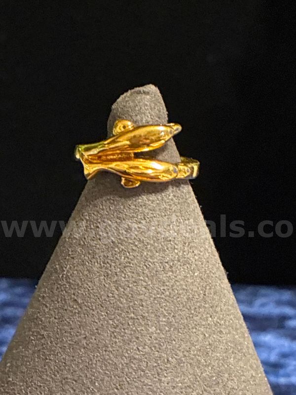 Kids, Size 3 3/4, Dolphin Ring, 24K Real Gold Filled