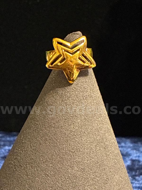 Kids Starry, Size 3 3/4, Star Ring, 24K Real Gold Filled.