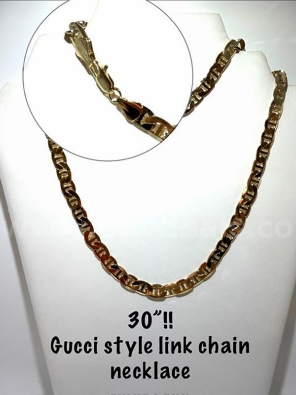 Breathtaking, 30 Inch, 24k Gold Filled, Gucci Style Chain Necklace