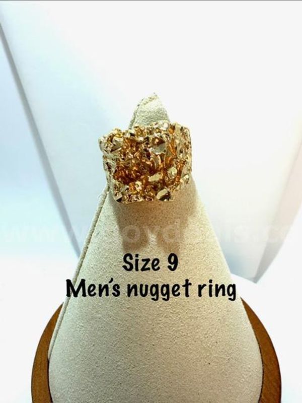 Attractive, 24k Gold Filled, Men's, Size 9 Nugget Ring