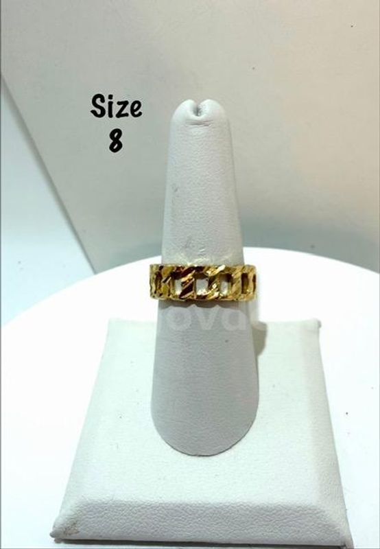 Uniquely Designed, 24k Gold Filled, Size 8, Braided Diamond Cut Wedding Band/Ring