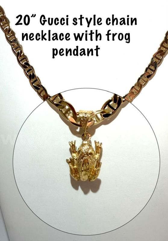 Adorable, 20 Inch, 24k Gold Filled, Style Chain W/Diamond Cut Frog Pendant