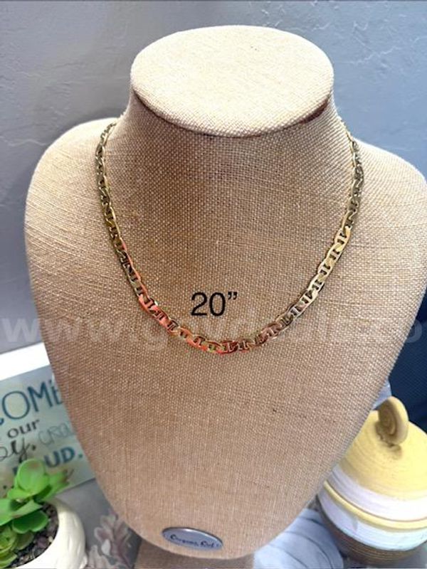 Gorgeous, 20 Inch Gucci Style Necklace, 24k Real Gold Filled