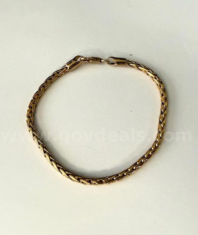 7", Italian Byzantine Bracelet, Real 24k Gold Plated
