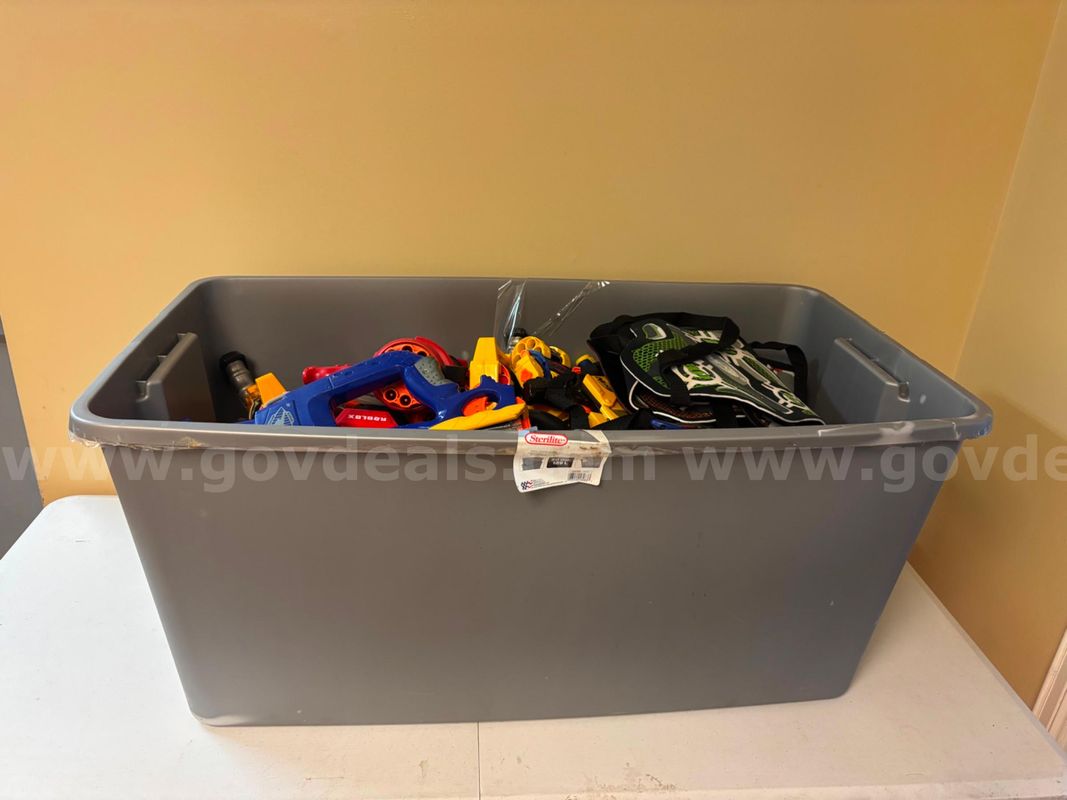 A lot of assorted toy dart blasters.