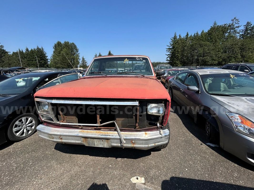 Red 1980 Ford F-100