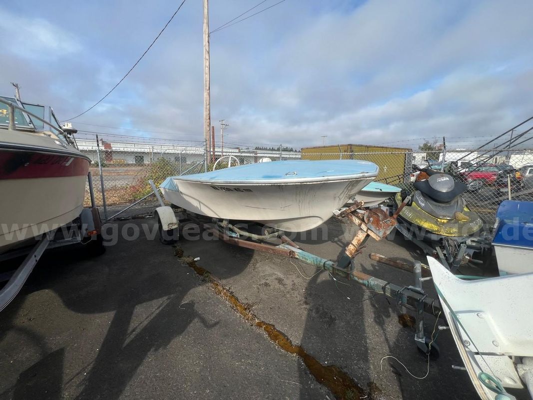 Fiberglass Utility Boat with Trailer