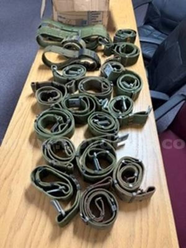 Lot of (30) Vintage Double Prong Buckle Military Belts