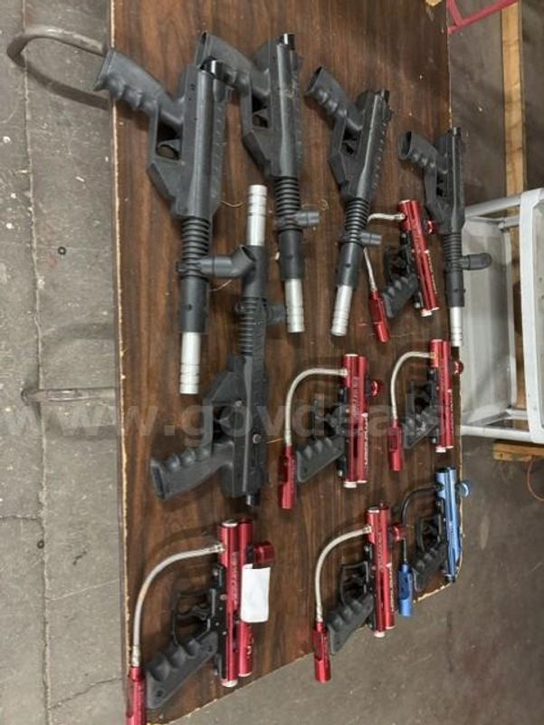 Assortment of used paint ball guns