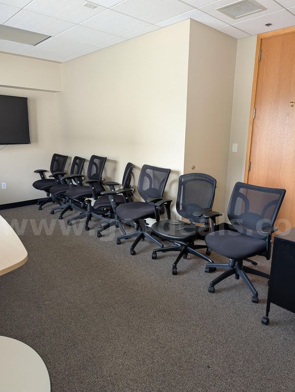 Conference Room & Office Furniture Lot – Flat Screen TV with Wall Mount, Mesh Chairs, Credenza & Tables