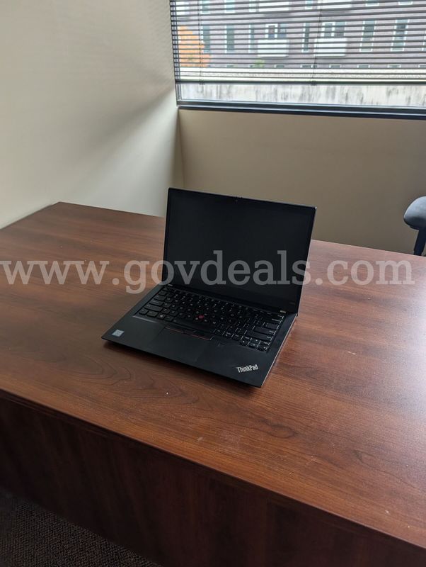 Complete Office Furniture Set –Lenovo Laptop Executive Desk, 4-Drawer Lateral File Credenza, 3-Shelf Bookcase,