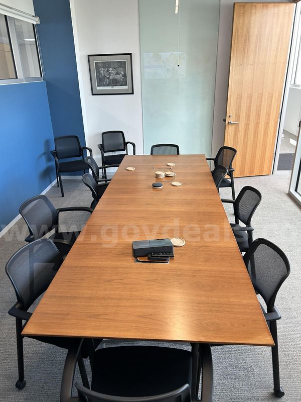 Honey Oak Laminate Conference Table, 42" x 128"