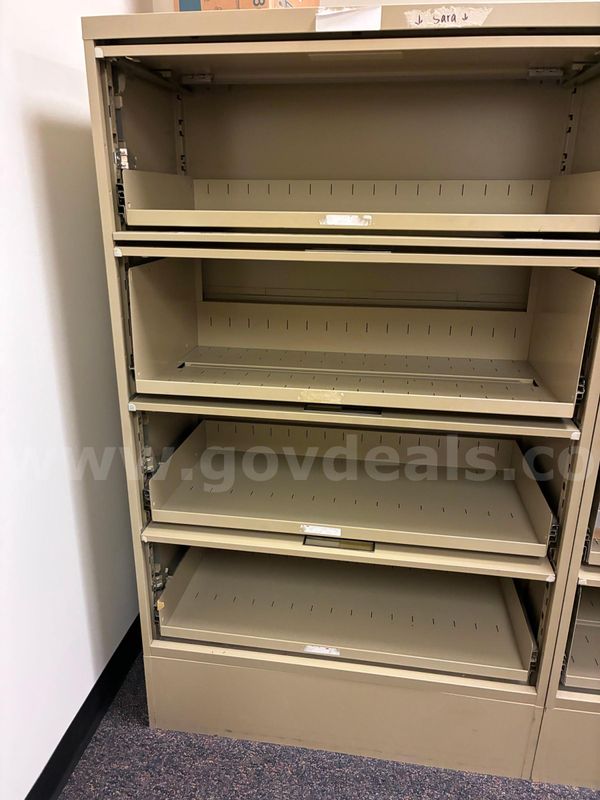 Used tan lateral filing cabinets