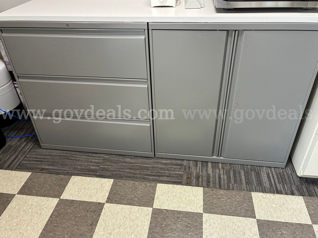 Office chairs, tables, filing cabinets, refrigerator