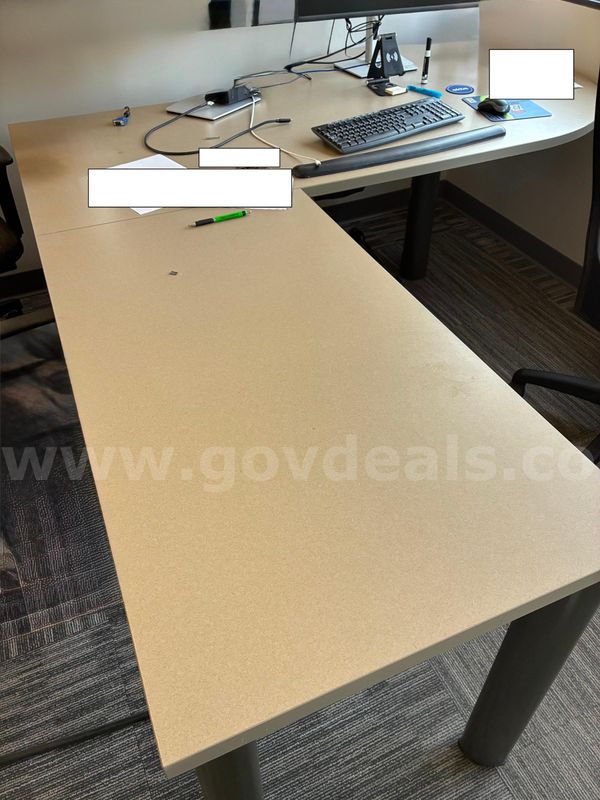 Desk and file cabinets