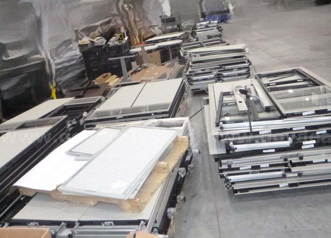 (21 pallets) Huge Lot of Cubicle walls, desktops, cabinets. MFG by ALLSTEEL, INC