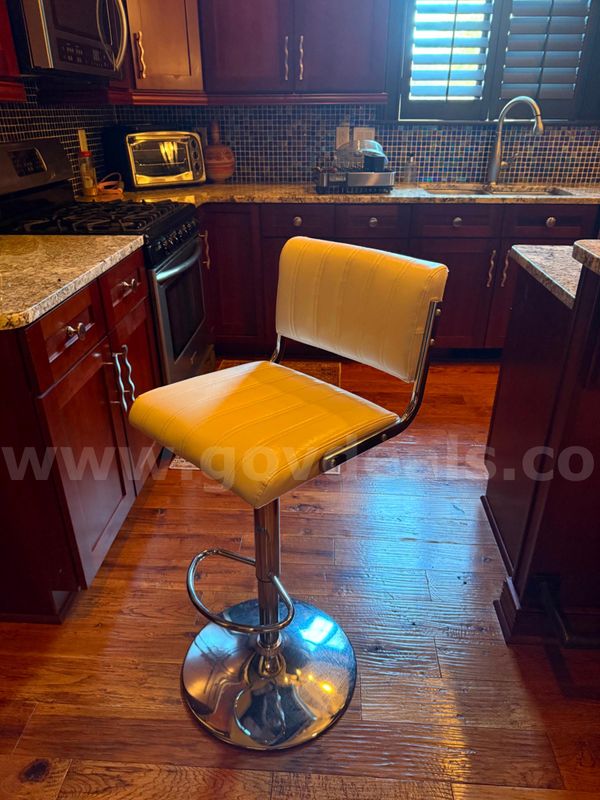Modern Adjustable White Bar Stools – Sleek Stainless Steel Base