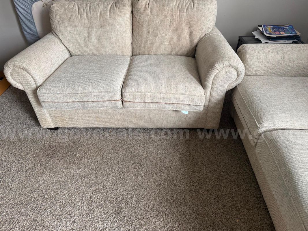 Sofa White 2 seat Fabric