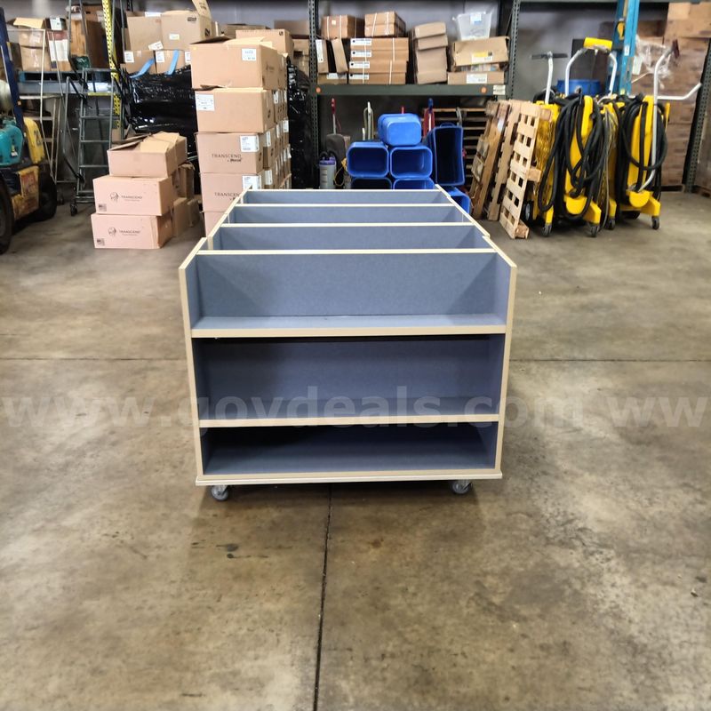 4 Double-Sided Library Shelf Book Cart Good condition