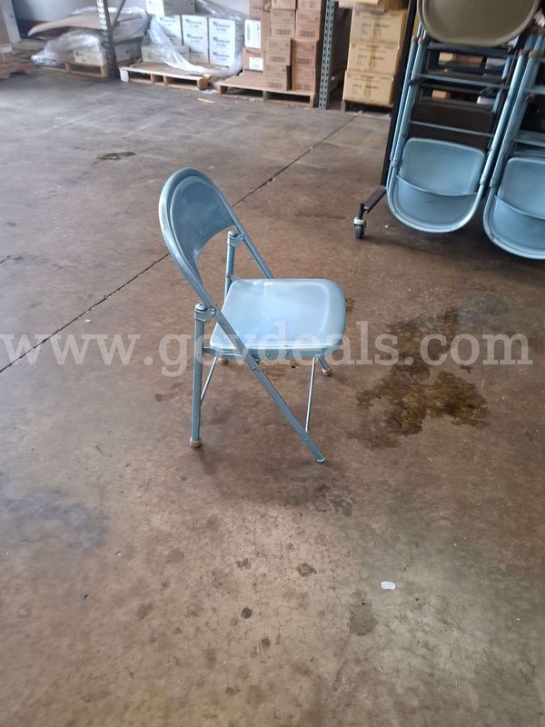 56 metal chairs and rack