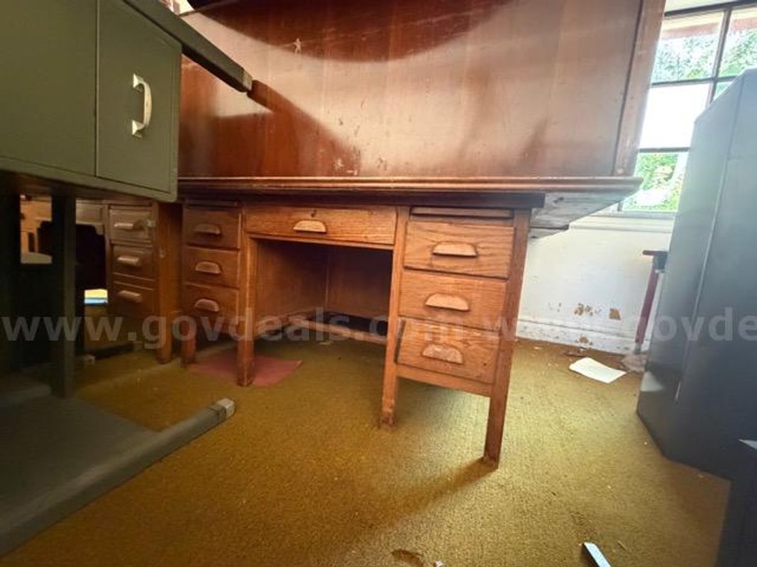 Lot of Old Teacher Desks