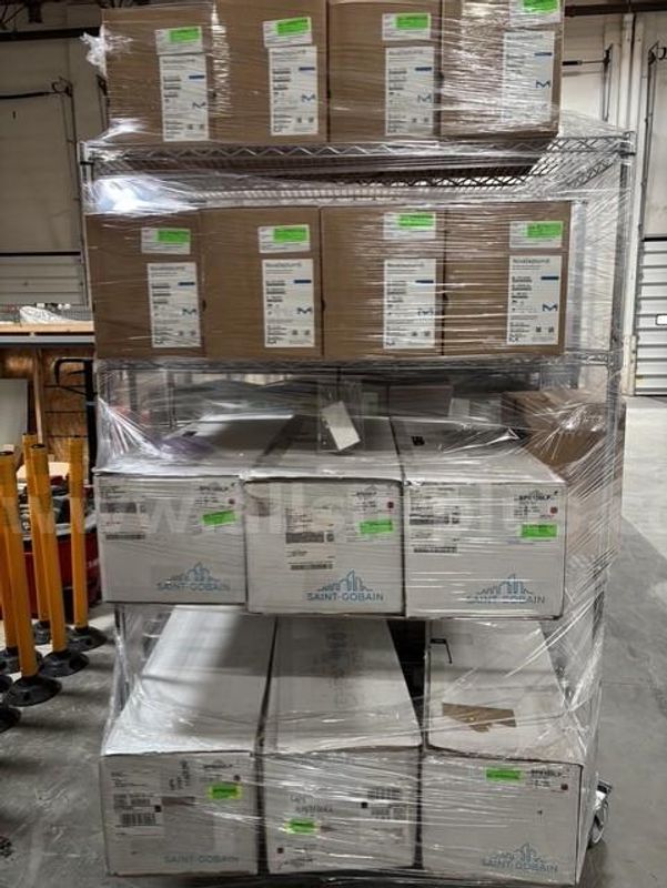 Rack of Saint Gobain Pillow Bags and Millipore Sigma NovaSeptum