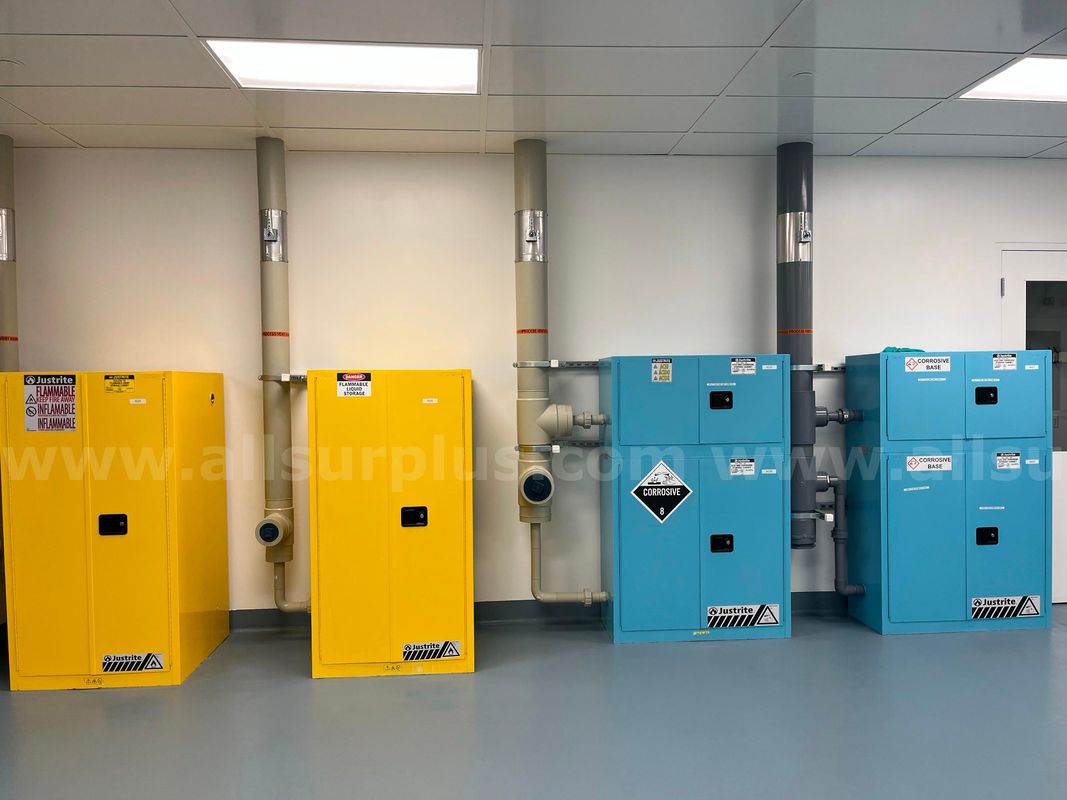 Flammable (60Gal) and Corrosive Cabinets (30Gal), vented. 4 each