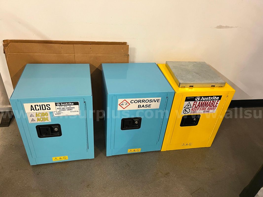 Flammable, Acid and Base storage cabinets (3) 4 Gal