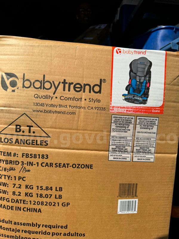 baby trend TEM #: FB58183 IYBRID 3-IN-1 CAR SEAT-OZONE