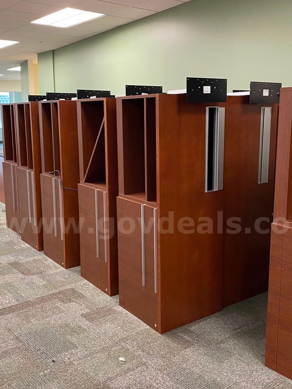 33 Steelcase Walnut work single draw tables