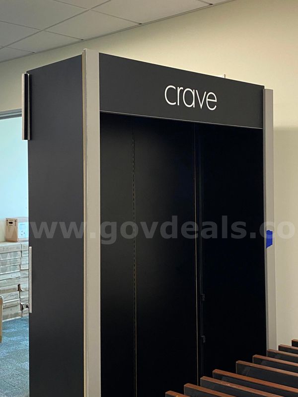 CRAVE branded retail display kiosk/shelf fixture