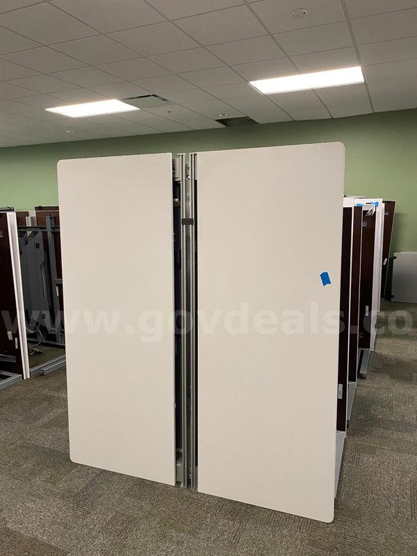 Large office double tables with workstation dividers