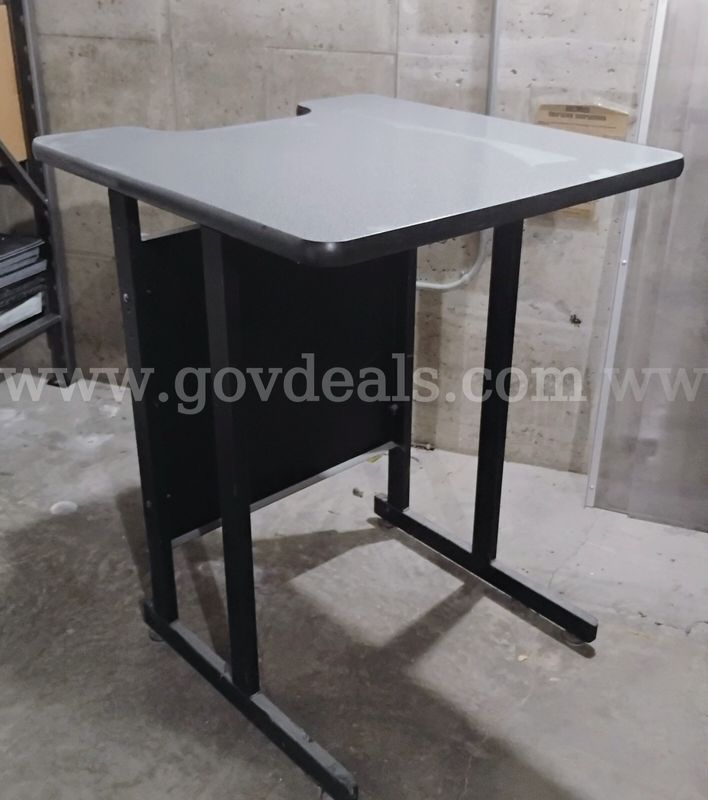 Standing desk - metal legs with grey laminate top