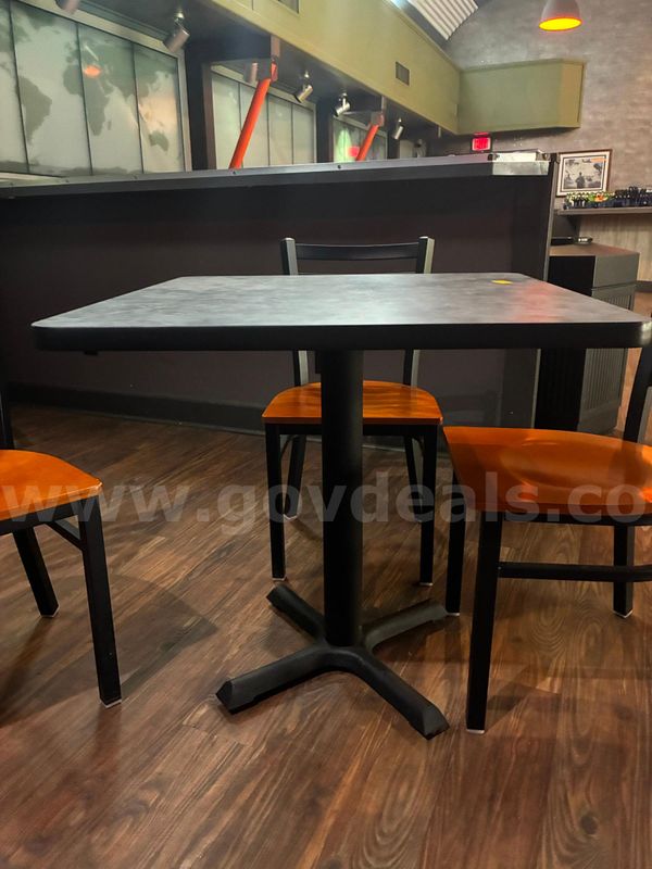 (13) Square Tables and (40) Wooden Chairs