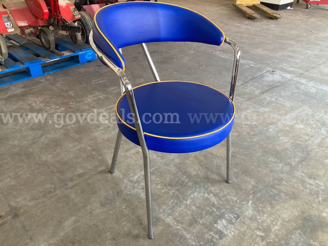 Lot of 19 padded chairs and 1 rolling office chair