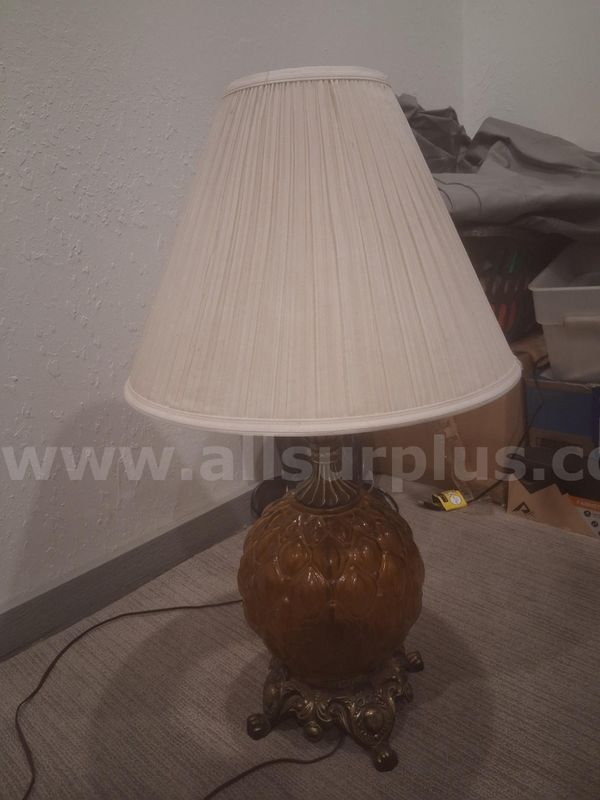 Mid Century gold globe lamp