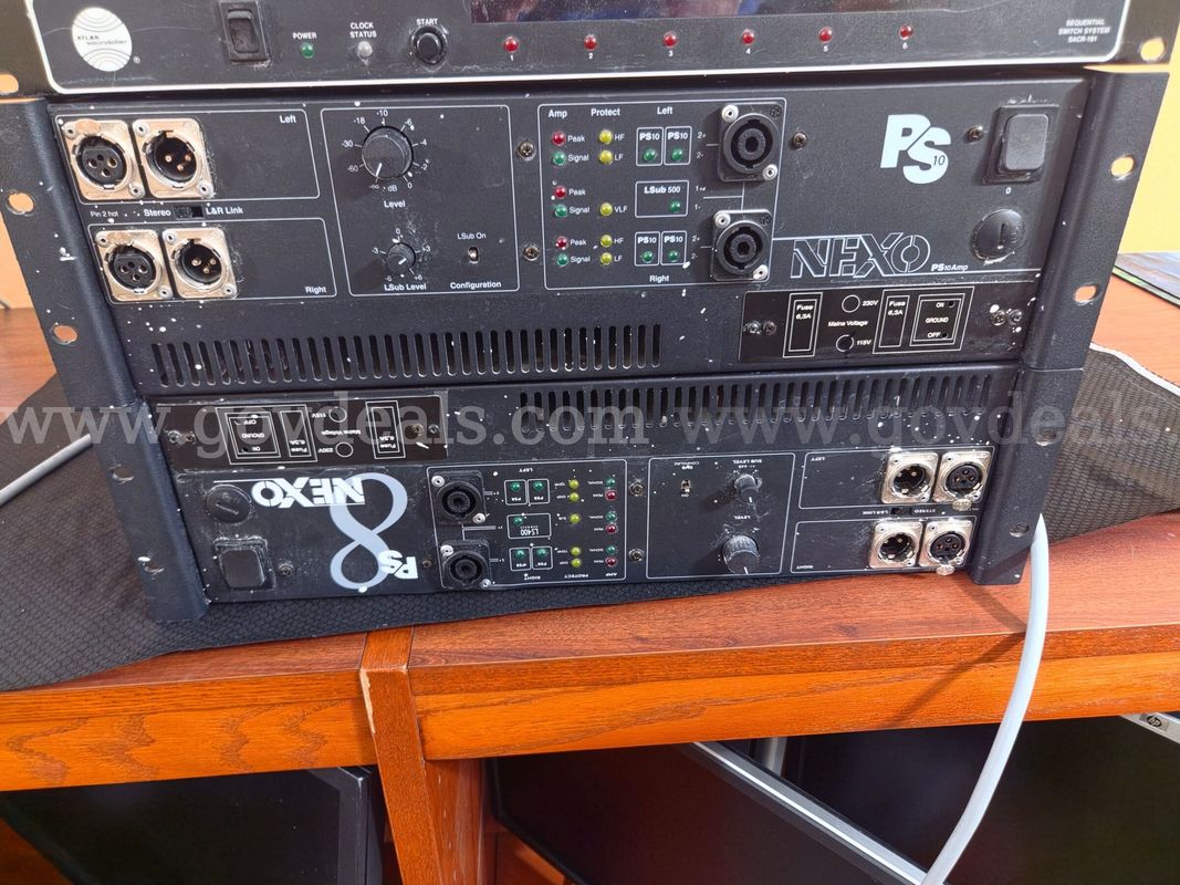 Lot of 3 Professional Audio / Intercom Components – NEXO PS10 Amplifiers, HME RP733 & Atlas Soundolier