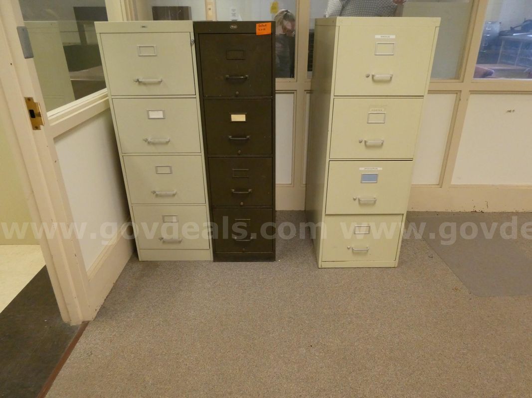 (3) Four Drawer File Cabinets