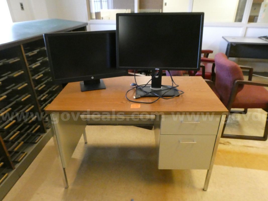 Desk with (2) Monitors